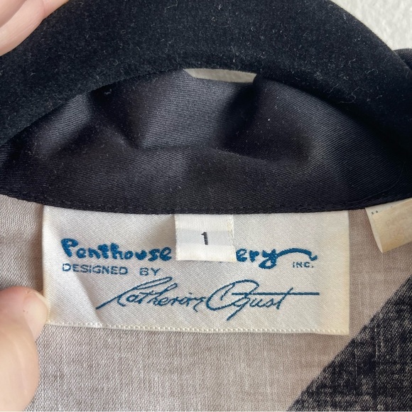 Penthouse Gallery by Catherine Ogust vintage cotton bold geometric retro shirt - Picture 12 of 15